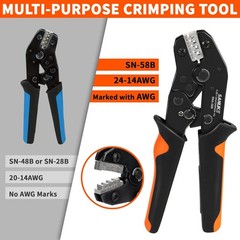 Ratcheting Wire Crimping Tool for 24-14 AWG Open Barrel Terminals | Electrical W