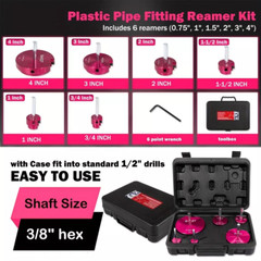 PVC Pipe Reamer Tool 6PC/SET Pipe Fitting Socket Saver Aluminum Alloy for SCH 40