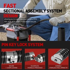 61630 A-62 Drain Cleaning Cable Kit, 7/8in x 75 Ft (5 Sections of 15ft) C-10 &hellip;
