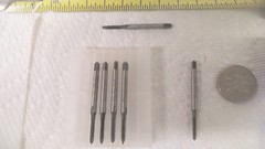 6 pcs Greenfield 3-48 NC gun taps, 2 flute, H2 SU/TR, part 13119