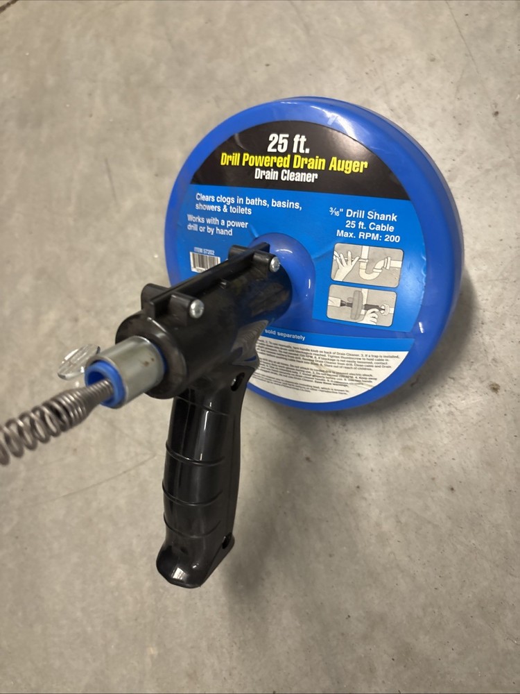 DRILL MASTER 25ft. Drill Powered Drain Auger Manually