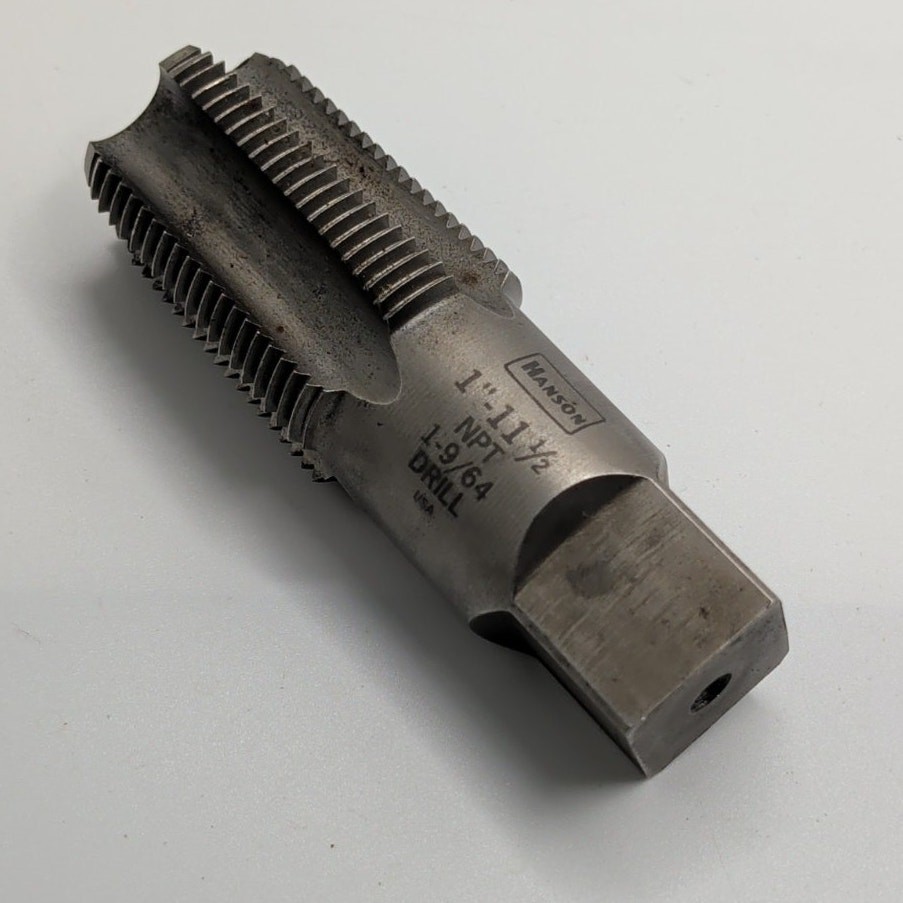 Hanson 1&Prime;-11.5 NPT Pipe Tap 1-9/64 Drill USA Taper Thread Tap Used