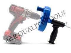 HAND CRANK OR DRILL OPERATED POWERED PLUMBING DRAIN CLEANER SNAKE CABLE TOOL