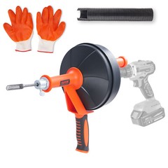 VEVOR Drain Clean 25ft 1/4&Prime; Drum Plumbing Drain Snake Clog Remover Manual-feed