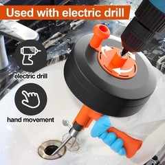35ft Drain Snake Auger, Plumbing Snake With Drill Adapter, Heavy Duty Flexibl&hellip;