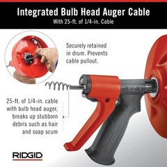 Professional Drain Cleaner POWER SPIN+ Auto-Feed 25ft Drill Compatible