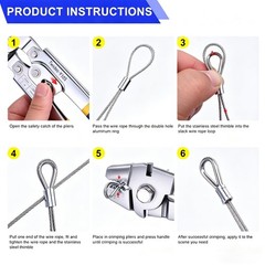 Twidec/Wire Rope Crimping Tool Up To 2.2mm Swaging With 66FT, 66ft
