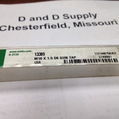 WIDIA GTD 13389, Spiral Point Plug Tap, M10x1.50, Uncoated, 3 Flute, Vanadium