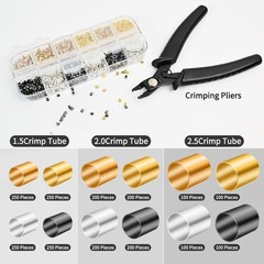 2200 Crimp Beads for Jewelry Crafting &ndash; 4 Colors & 3 Sizes &ndash; Bracelet Making Kit