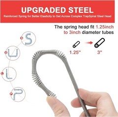 Drain Auger 25ft 1/4in Drum Plumbing Drain Snake Clog Remover Autofeed