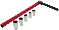 Compact 8-13mm Back Nut Wrench with Interchangeable Heads for Tight Spaces