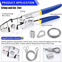 /Wire Rope Crimping Tool Up To 2.2mm With 240PCS 1/16&rdquo;Aluminum Crimping Loop Sl