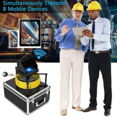 40M WIFI Sewer Pipe Inspection Video Camera with Meter Counter 10&Prime; Touch Screen
