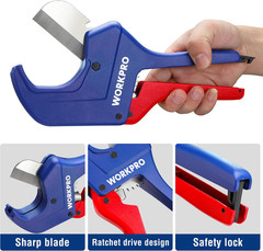 Ratchet PVC Pipe Cutter Tool, up to 2-1/2&Prime;, Pex Cutting Tool for Cutting PEX, PV