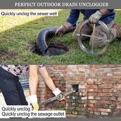 Heavy Duty Manual 15M Manganese Steel Drain Auger 49.2ft 1.18Inch Drain Snake