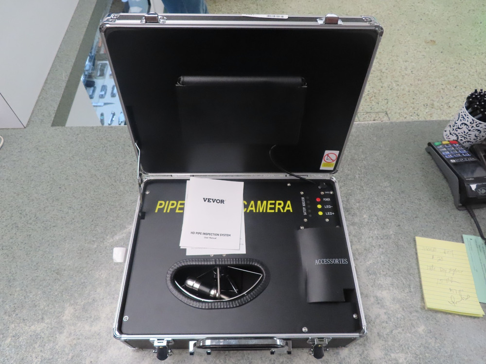 VEVOR Sewer Pipe Camera 7 in. Screen Pipeline Inspection Camera 98 ft. with DVR