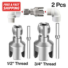 2pc Pipe Threading Tool 12 34 Integrated Internal External PVC Threader Kit
