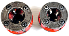 RIDGID 00-R Ratcheting Pipe Threader Tool w/ 3/4 & 1/2 Die Heads
