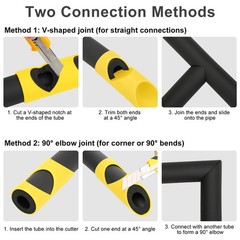 6x Pipe Insulation Cutting Guide Set ABS Foam Pipe Cutter Tool for HVAC Plumbing