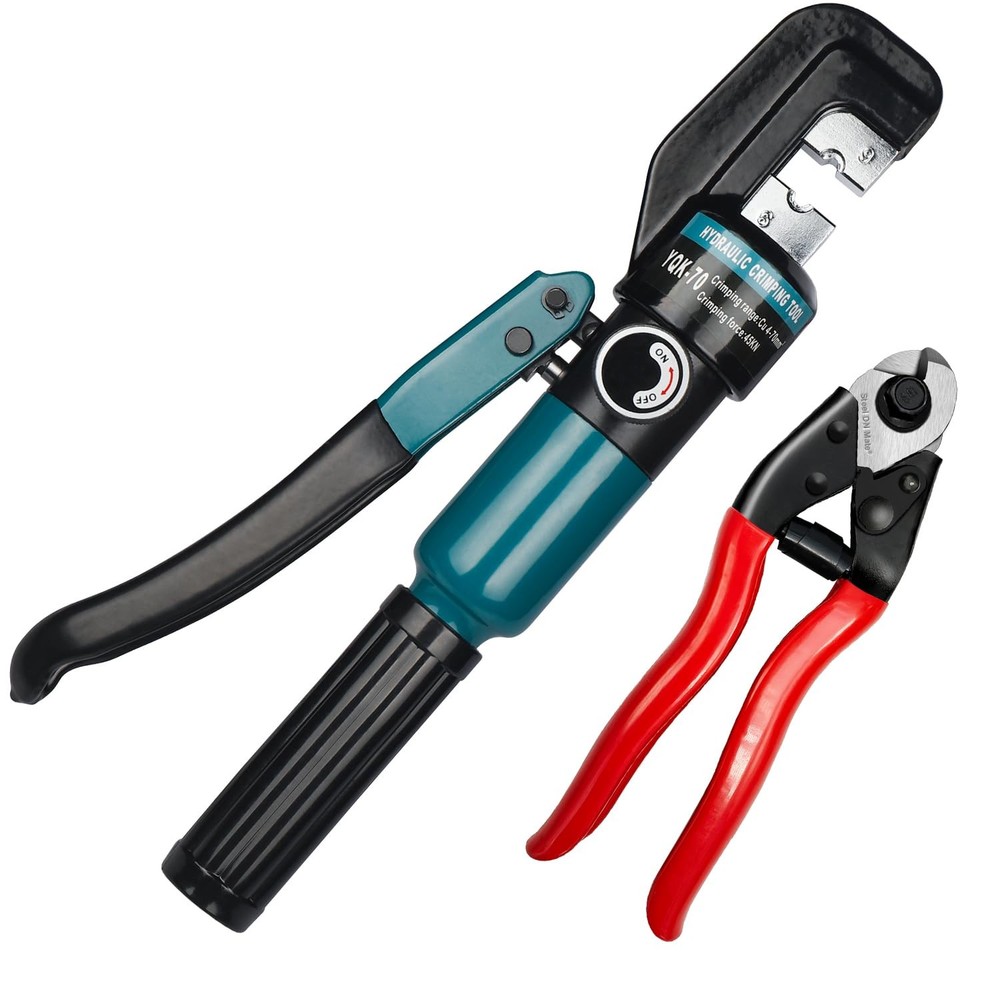 Steel DN Mate Hydraulic Crimping Tool/Hydraulic DC02, Silver With Cutter