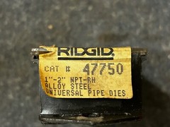 Ridgid Cat No 47750 1&Prime; &ndash; 2&Prime; NPT Right Hand Alloy Steel Universal Pipe Dies