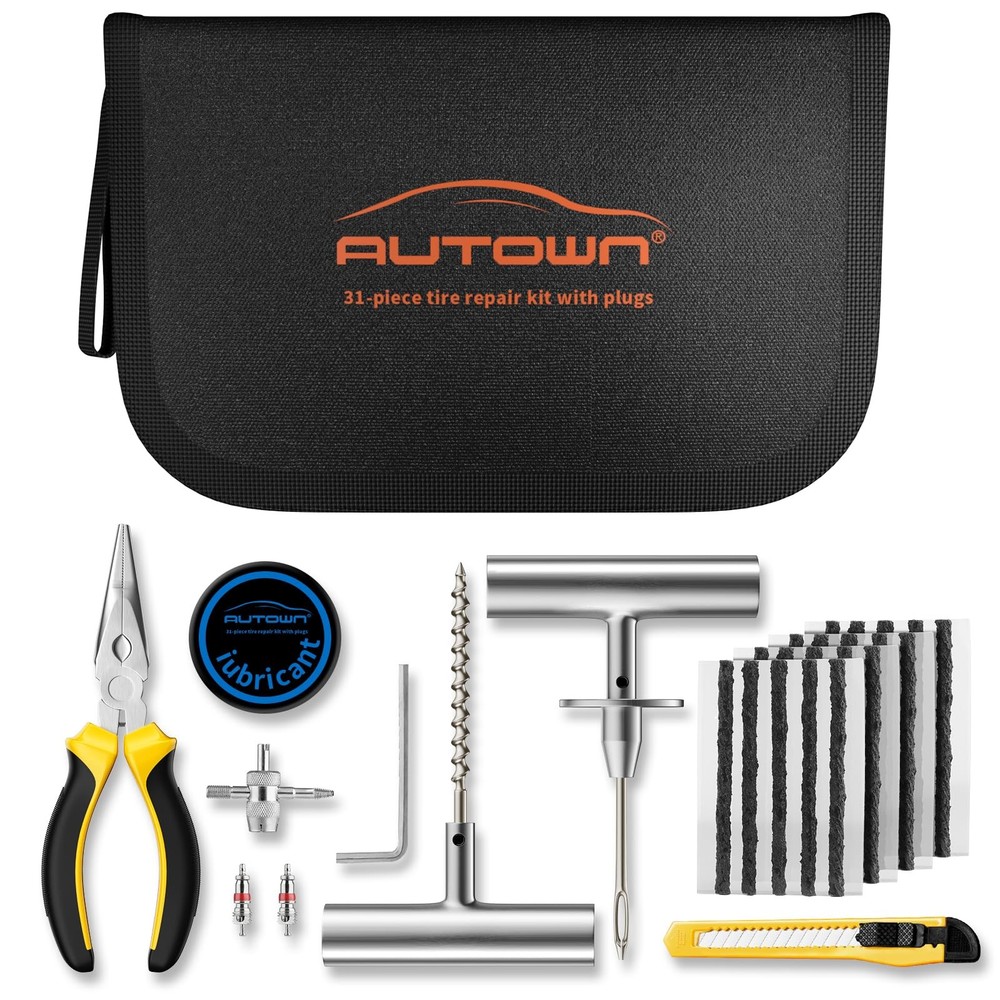 Flat Tire Repair Kit with Plugs 31 Pcs for Car, Motorcycle, ATV, Jeep, Truck,&hellip;