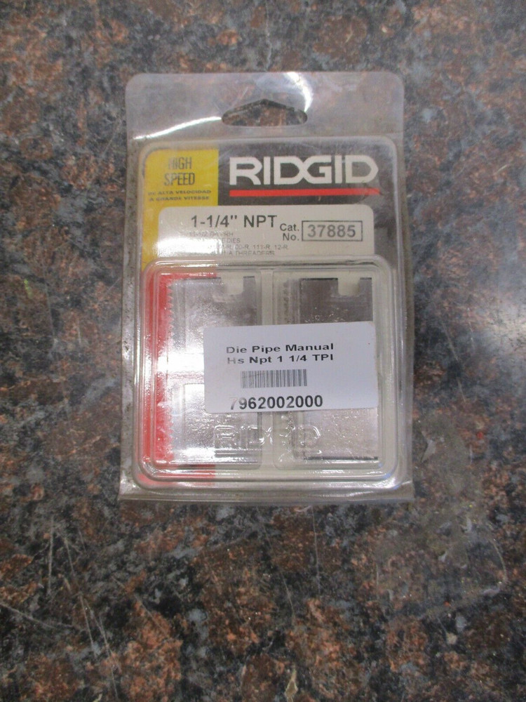 New OEM RIDGID 37885 1-1/4&rdquo; NPT HIGH SPEED PIPE DIES 12R FREE SHIPPING