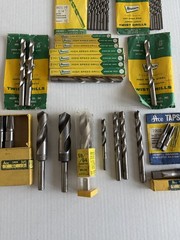 HANSON VARIOUS SIZE DRILL BITS & ACE PIPE TAPS ALL NOS 37 TOTAL FREE SHIPPING