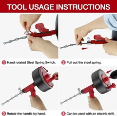 Drill-Compatible 35ft Heavy-Duty Plumbing Snake &ndash; Fast & Easy Clog Removal Tool