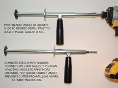 Set of Three , Internal PVC Pipe Cutters, inside, adjustable depth setting,