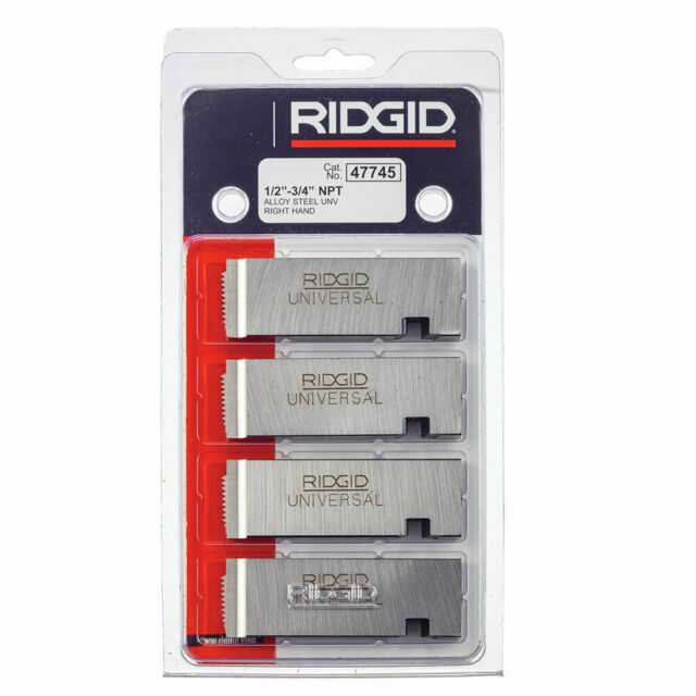 RIDGID 47745 1/2&Prime; to 3/4&Prime; &ndash; 14 NPT Universal Dies Alloy RH