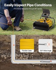 VEVOR Sewer Camera Pipe Inspection Camera 50M / 164FT Cable 4.3 In. LCD Monitor