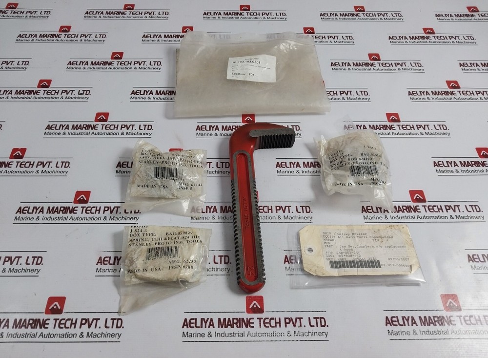 Proto 24Inch Pipe Wrench Hook Jaw, Nut, Spring, Coil, Heel Jaw & Pin Set