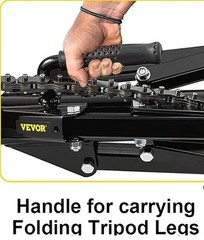 Vevor Tripod Pipe Chain Vise 1/8&Prime;-5&Prime; Capacity Folding Legs W/ Harden Teeth