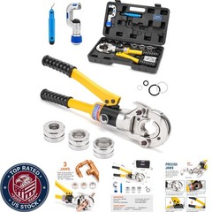1/2, 3/4, 1&Prime; PEX Crimping Tool Kit with Pipe Cutter & Ergonomic Grip