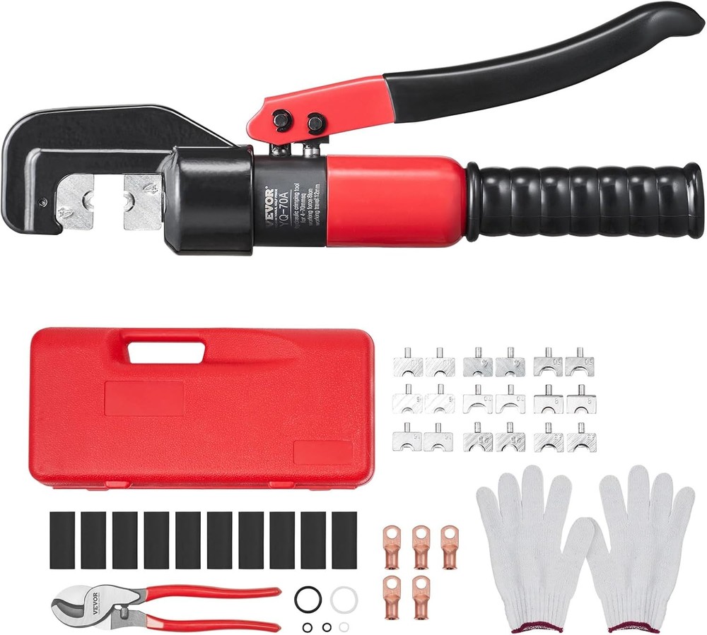 Crimping Tool, AWG12-2/0 Copper And Aluminum Terminal Battery Lug Hydraulic Crim