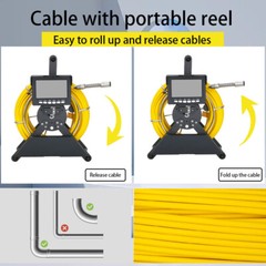 50M Sewer Camera Video Endoscope 4.3inch Monitor 22mm Pipe Inspection Camera