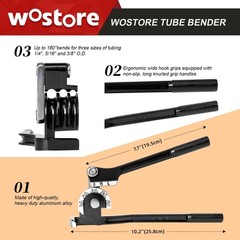 3-in-1 Tubing Bender for 1/4&Prime; &ndash; 3/8&Prime; OD, Adjustable 0-180&deg; for HVAC & Plumbing