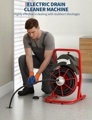 GRAVEE Electric Drain Cleaning Machine 75FT x 1/2 In Steel Core Cable 370W