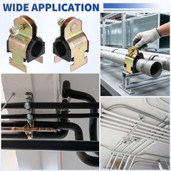 5 Pcs Rubber Cushion Strut Clamps, 7/8&Prime; OD Carbon Steel Pipe Strut Clamp