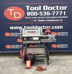 Ridgid 1224 1/2&rdquo;-4&rdquo; Pipe Threader on Stand 2 Die Heads 711 714 GREAT SHAPE #4