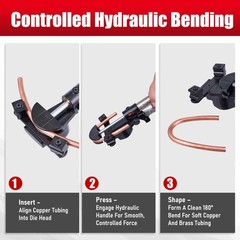 ROGVOC Hydraulic Tubing Bender Kit 1/4&Prime;&ndash;7/8&Prime;, 180 Degree Pipe Bender Tool wit&hellip;