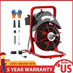 75 FT x 1/2 In Electric Drain Cleaner Machine ,Portable Sewer Snake Drain Auger