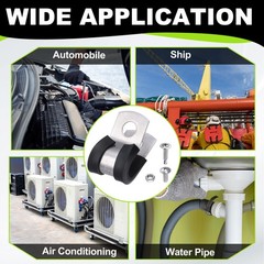 20pcs 2-5/8 Inch Stainless Steel Cable Clamp Set Conduit Wire Holder Strap Clip