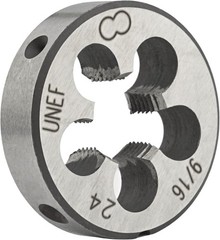 9/16&Prime;-24 UNEF Round Die, Right Hand Machine Thread Die 9/16 x 24 UNEF