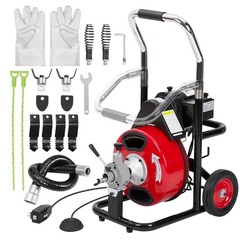 75ft x 1/2&Prime; Commercial Drain Cleaner Sewer Snake Drain Auger Cleaning Machine