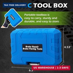 Brake Line Flaring Tool Kit 7-Piece, 3/16&Prime; 1/4&Prime; SAE Double & Bubble Flare Tool,