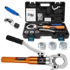 Copper Pipe Crimping Tool &ndash; with 1/2&Prime;, 3/4&Prime;, 1&Prime;, Silver With Black Handles