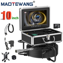 10inch 50M Sewer Drain Pipe Inspection Camera with 512HZ Transmitter 1080P DVR