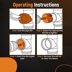 8pcs Plastic Pipe Fitting Reamer Fit into Standard 1/2 Inch Drill and 3/8 Inch